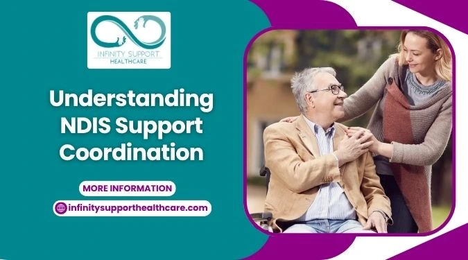 NDIS support coordinator assisting an older participant, highlighting personalised support coordination and NDIS care services.